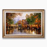 تابلو فرش دستبافت طرح منظره خیابان شانزلیزه کد 7412610