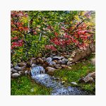 تابلو فرش دستبافت طرح منظره کوچه باغ بهار کد 7412513 - Image 2