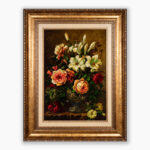 تابلو فرش دستبافت طرح گل شاهکار کد 741283