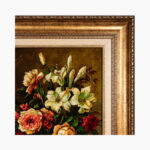 تابلو فرش دستبافت طرح گل شاهکار کد 741283 - Image 2