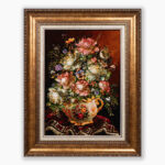 تابلو فرش دستبافت طرح گل ترمه کد 741284