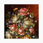 تابلو فرش دستبافت طرح گل ترمه کد 741284 - Image 3