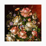 تابلو فرش دستبافت طرح گل کنسول کد 741285 - Image 3