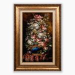 تابلو فرش دستبافت طرح گل آنتیک کد 741286