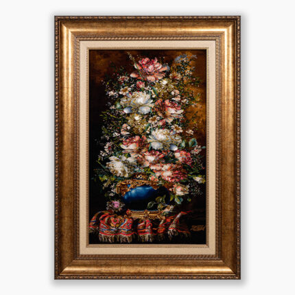 تابلو فرش دستبافت طرح گل آنتیک کد 741286