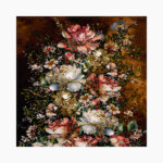 تابلو فرش دستبافت طرح گل آنتیک کد 741286 - Image 3