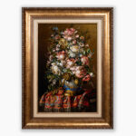 تابلو فرش دستبافت طرح گل آنتیک کد 741287