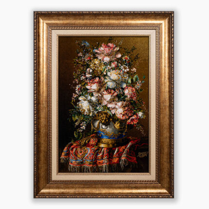 تابلو فرش دستبافت طرح گل آنتیک کد 741287