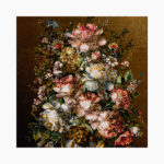 تابلو فرش دستبافت طرح گل آنتیک کد 741287 - Image 3