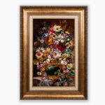 تابلو فرش دستبافت طرح گل آنتیک کد 741289