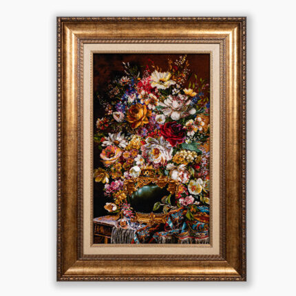 تابلو فرش دستبافت طرح گل آنتیک کد 741289