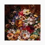 تابلو فرش دستبافت طرح گل آنتیک کد 741289 - Image 3