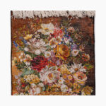 تابلو فرش دستبافت طرح گل آنتیک کد 741289 - Image 4