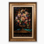 تابلو فرش دستبافت طرح گل سلطنتی کد 7412810