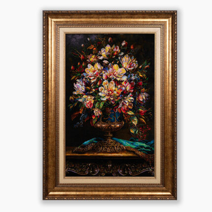 تابلو فرش دستبافت طرح گل سلطنتی کد 7412810