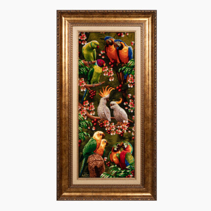 تابلو فرش دستبافت طرح طوطی کد 741324