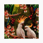 تابلو فرش دستبافت طرح طوطی کد 741324 - Image 3