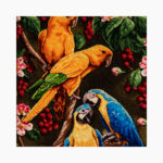 تابلو فرش دستبافت طرح طوطی کد 741325 - Image 3